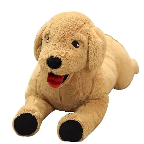 Meetiger Niedliches lebensechtes Labrador-Hund-Plüschtier Kawaii weiches Welpenkissen ausgestopfte Hundepuppe Kinder Spielzeug Kinder Geburtstagsgeschenk 75cm Braun von Meetiger