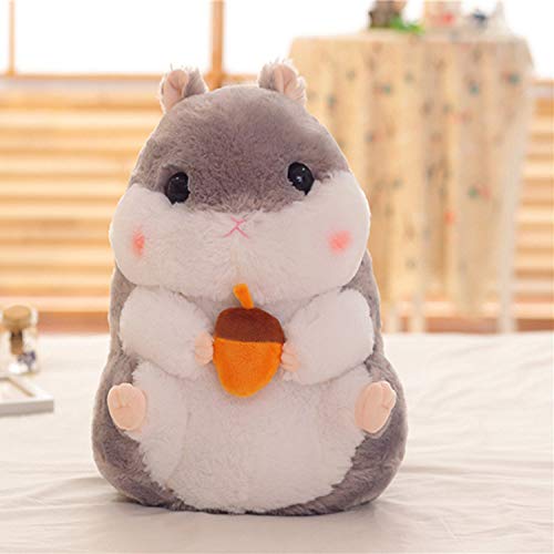 Meetiger Schöne Simulation Hamster Plüschtiere Niedliches Hamsterkissen Kuscheltier Puppe Umarmungskissen für Kinder Geburtstagsgeschenk 30cm Grau von Meetiger