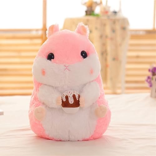 Meetiger Schöne Simulation Hamster Plüschtiere Niedliches Hamsterkissen Stofftier Puppe Umarmungskissen für Kinder Geburtstagsgeschenk 30cm Rosa von Meetiger