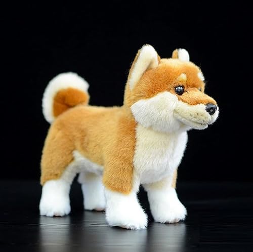 Meetiger Simulation Standing Frankreich Bulldogge Chihuahua Plüschtiere Weiches lebensechtes Hund Stofftier Shiba Inu Puppe für Kinder Geschenk 25cm Shiba Inu von Meetiger