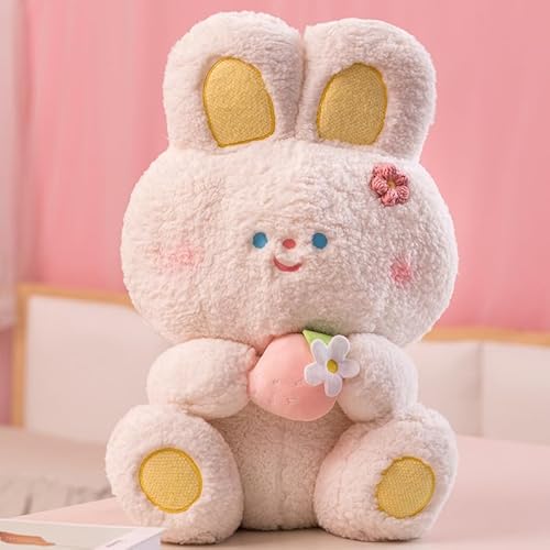 Niedliches Kaninchen Plüschtier Kawaii Weicher Hase Hase Kaninchen Kissen Stofftier Puppe Spielzeug für Mädchen/Paare Geburtstagsgeschenk 45cm Pfirsich von Meetiger