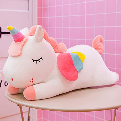 Schöne Regenbogenflügel Einhorn Plüschtier Niedliches rosa fliegendes Pony Kissen Stofftier Besänftigung Puppe für Kinder Geburtstagsgeschenk 30cm Weiß von Meetiger