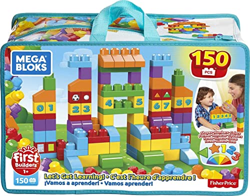 MEGA Bloks FVJ49 - Bausteintasche, 150 Teile, Bunt, Spielzeug ab 1 Jahr von Mattel