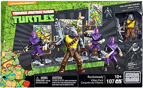 Mega Bloks - Rocksteady und Seine Schurkenbande, Ninja Turtles, Bauspiel (Mattel DMW28) von Mega Bloks