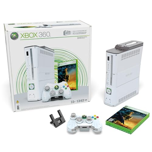 MEGA Microsoft Bauset zum Sammeln, Xbox 360 Modell zum Nachbauen mit 1342 Teilen, Controller und LED-Lichtern, Spielzeug für Erwachsene Sammler zum Zusammenbauen und Präsentieren, HWW15, HWW15 von Mega Construx