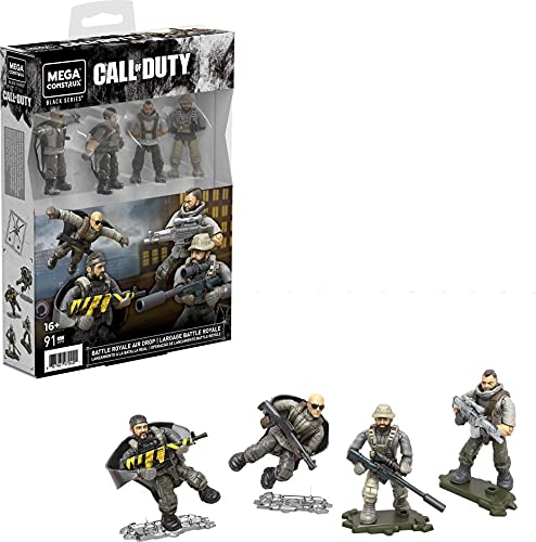 Mega Construx Black Series – GYF92 – Call of Duty Largage Battle Royale – Pack 4 Mini-Figuren mit Gelenken + Zubehör von Mega Construx