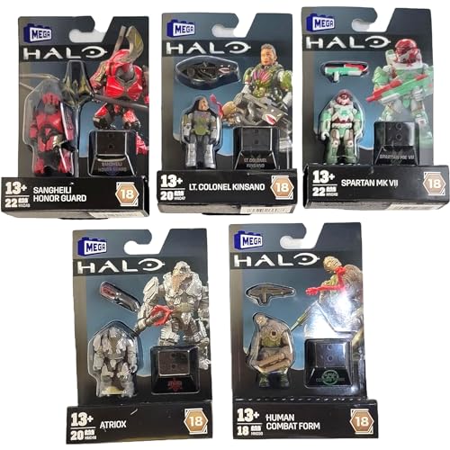 Mega Construx Halo Heroes Serie 18 Komplettset mit 5 baubaren Actionfiguren aus DKW59-963H Release von Mega Construx