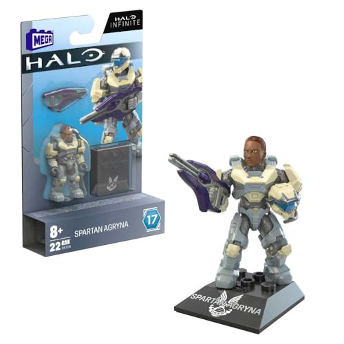 Mega Construx Halo Heroes Series 17 – HKT04 – Figur mit Gelenken, 6 cm – Spartan Agryna von Mega Construx