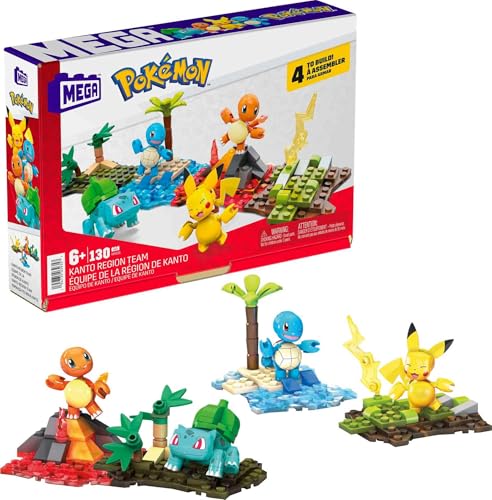 Mega Construx Pokemon - HFG05 - Kanto Regionalteam - Pack 4 Stück Actionfiguren 5cm von Mega Brands