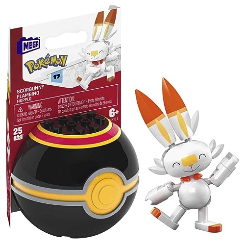 Mega Construx Pokemon Poke Ball und Figur Flambino zum Bauen, Bausteine, 25-teilig, für Kinder ab 6 Jahren, HKT11 von Mega Construx