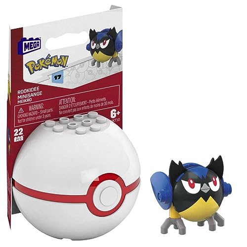 Mega Construx Pokemon Poke Ball und Figur Minisange zum Bauen, Bausteine, 22-teilig, für Kinder ab 6 Jahren, HKT10 von Mega Construx