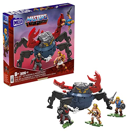 MEGA HFF27 Construx Masters of The Universe She-Ra vs Hordak & Monstroid Angriff Fahrzeug Baukasten, Bauspielzeug für Kinder, tolles Spielzeug Geschenk ab 8 Jahren von Mega Brands