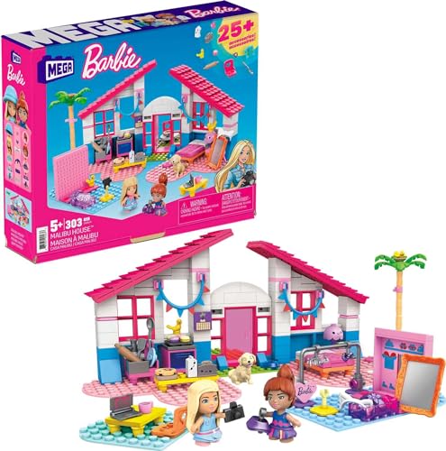 MEGA Barbie Construx GWR34 - Barbie Malibu Villa, Bauspielzeug für Kinder, Bauset mit 303 Bausteinen, ab 5 Jahren von Mega Brands