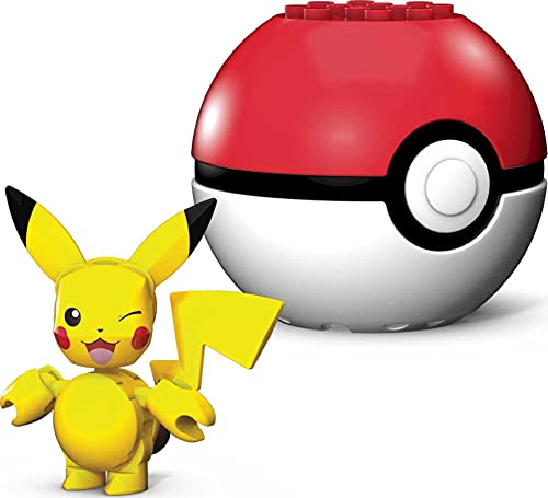 Mega Construx GKY69 - Pokemon Pikachu Bauset mit Pokeball, 16 Bausteinen, Spielzeug ab 6 Jahren von Mega Brands