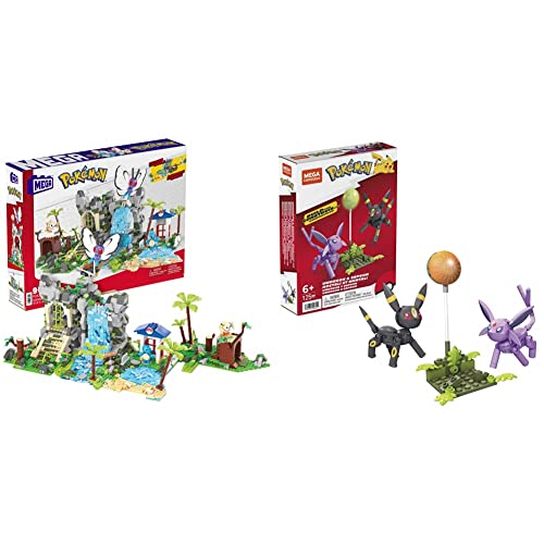 Mega Construx HHN61 - Pokémon Ultimate Jungle Expedition & HGC21 Construx Pokémon Umbreon & Espeon, Konstruktionsspielzeug, Spielzeug ab 6 Jahren von Mega