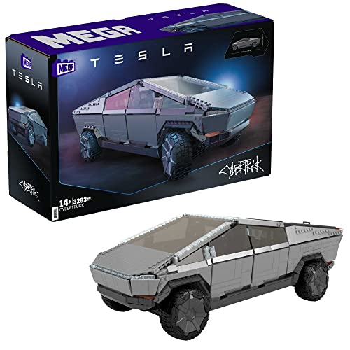 MEGA Construx GWW84 - Tesla Cybertruck, mit 4 Türen und Schiebedach zum öffnen, höhenverstelbarer Federung und mehr, Spielzeug ab 14 Jahren von Mega Brands