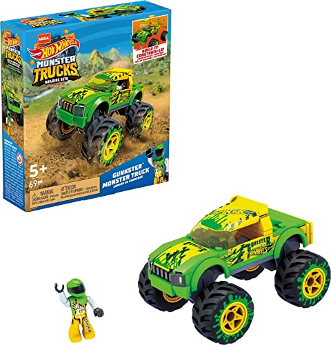 MEGA HDJ94 Construx Hot Wheels Gunkster Monster Truck, Konstruktionsspielzeug, Spielzeug ab 5 Jahren von MEGA