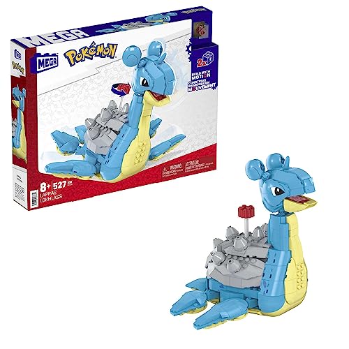 MEGA POKÉMON Lapras - Das gepanzerte Transport-Pokémon (18 cm) im 527-teiliges Bauset mit Kurbelmechanismus in der lizenzierten Sammleredition, HKT26 von Mega Brands