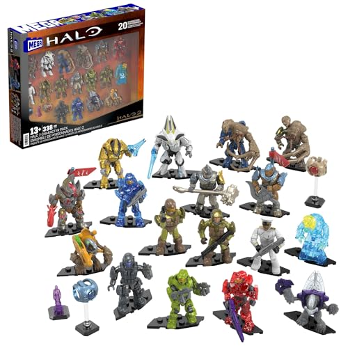 MEGA Halo Actionfiguren Bauspielzeug-Set, Actionfiguren-Set mit 339 Teilen, aufstellbar und beweglich, ca. 5 cm groß, für Kinder oder Erwachsene Sammler, HXL07, [Mehrfarbig] von MEGA