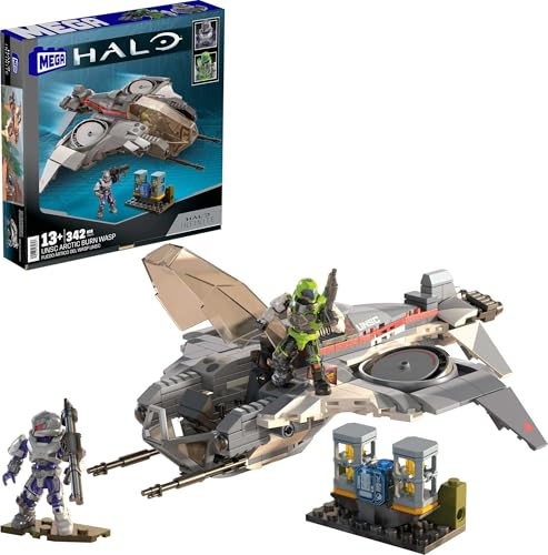 Mega Halo Actionfigur Bauspielzeug, UNSC Arctic Burn Wespe mit 342 Teilen und 2 beweglichen Figuren, für Sammler von Mega Brands