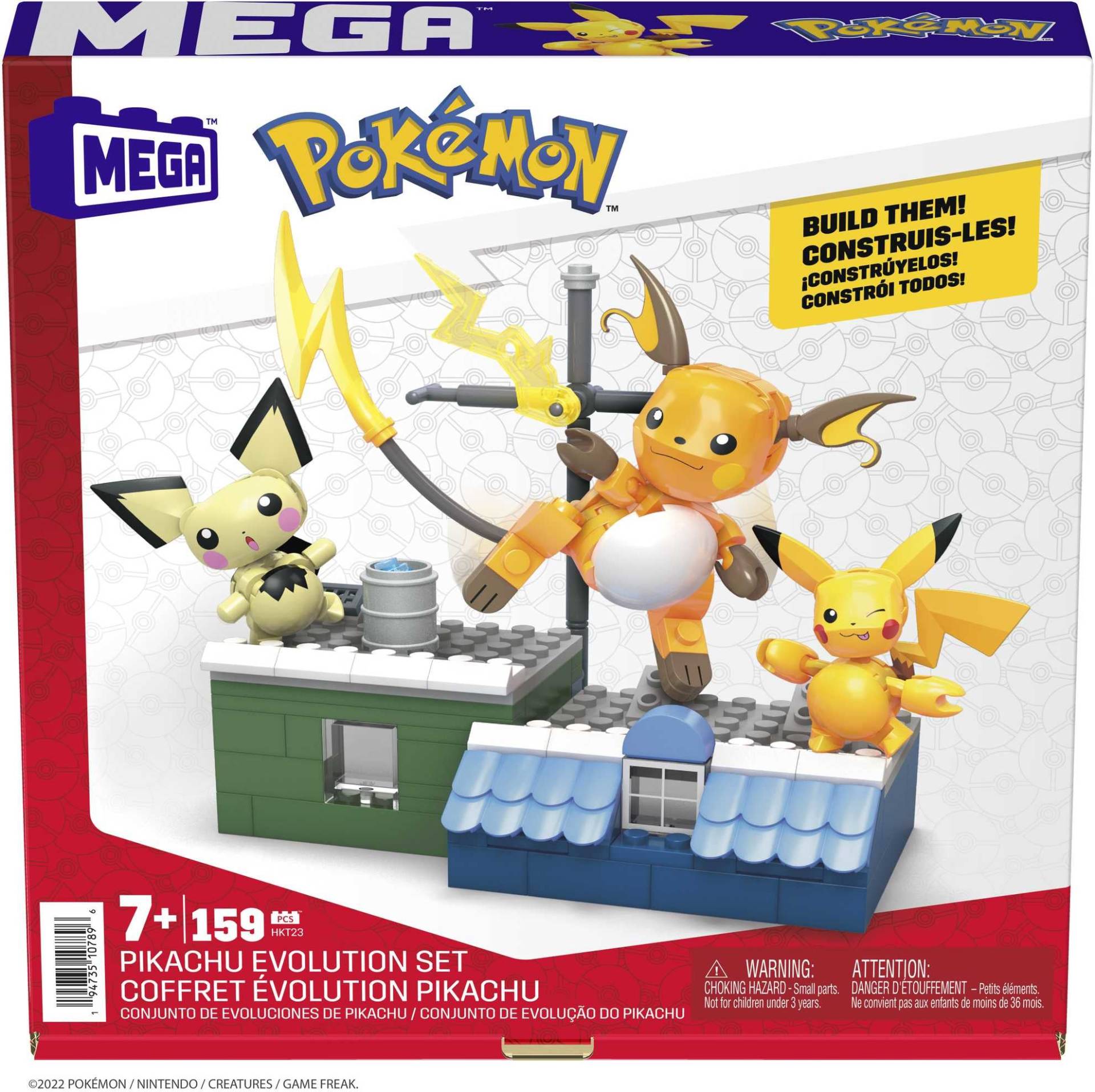 Mega Pokémon Bausatz Pikachu Evolution Set 159 Teile von Mega