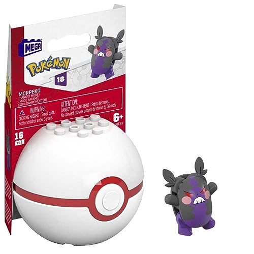 Mega Pokémon – HNT87 – Figur mit Gelenken, zum Bauen, 5 cm + Pokéball – Morpeko von Mega