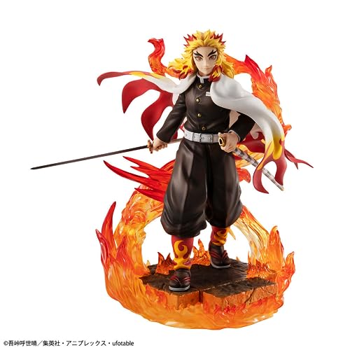 MegaHouse 75361 - Demon Slayer - Kyojuro Rengoku gem Statue 21 cm von MegaHouse