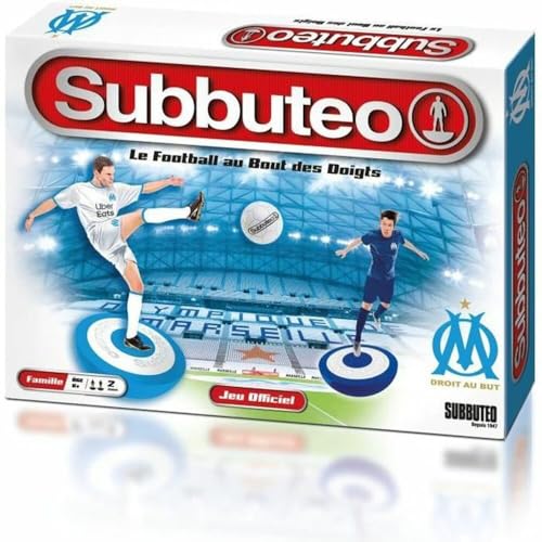 Megableu 678267 Fußballspiel – Subbteo Olympique de Marseille – Tischspiel – Erleben Sie die Leidenschaft des Fußballs – ab 6 Jahren, Mehrfarbig von Megableu