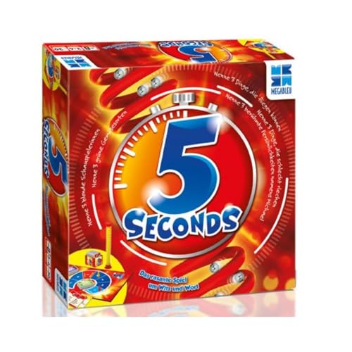 MEGABLEU | 5 Seconds | Familienspiele ab 8 Jahre | Gesellschaftsspiele Familie | Spiel & Spaß | Schnelle Partyspiele | Gib in nur 5 Sekunden 3 richtige Antworten! | Für 3 bis 6 Spieler ab 8 Jahren von Megableu