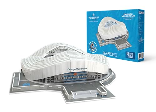 Megableu 678266 National Soccer Club Fußball 3D-Puzzle Stadion, Orange, Velodrome (Olympique de Marseille) mit LED von Megableu