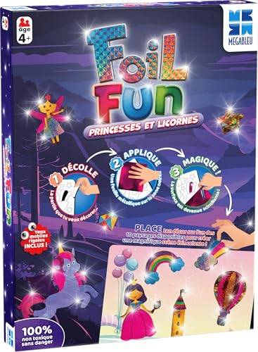 Megableu 678347 Fun FOIL-PRINZESSEN UND EINHORNEN Hobbys Kinder-Kreative und spielerische Aktivität-ab 4 Jahren von Megableu