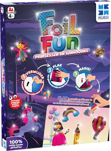 Megableu 678902 Foil Fun Prinzessinnen und Einhörner-Kinderfreizeit-Kreative und lustige Aktivität-Ab 4 Jahren-678902 von Megableu