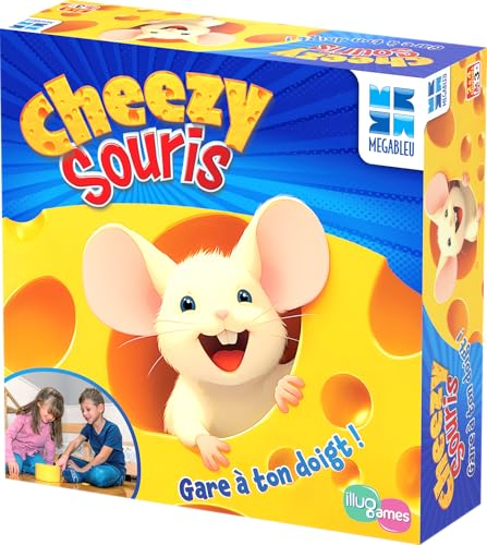 Megableu Cheezy Maus – Gesellschaftsspiele für Kinder ab 3 Jahren – lustiges Spiel für Familie und Gruppen – Geschenkidee zum Geburtstag Weihnachten – lustiges Gesellschaftsspiel – 2 bis 4 Spieler – von Megableu