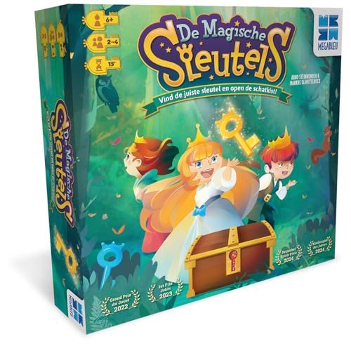 Megableu - DAS MAGISCHE SCHLÜSSEL Brettspiel für Kinder 5 Jahre+ - Abenteuerspiel mit Würfeln, Schlüsseln und Schatztruhe - 2–4 Spieler - Pädagogisches und taktisches Familienspiel - Niederländische Megableu - DAS MAGISCHE SCHLÜSSEL Brettspiel für Kinder 5 Jahre+ - Abenteuerspiel mit Würfeln, Schlüsseln und Schatztruhe - 2–4 Spieler - Pädagogisches und taktisches Familienspiel - Niederländische von Megableu