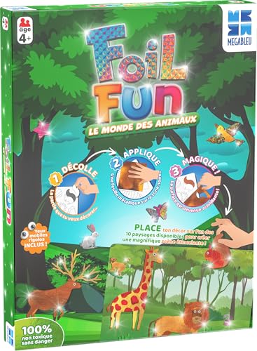 Megableu Foil Fun-Das Königreich der Tiere, Freizeit, Kinder, kreative und spielerische Aktivität, ab 4 Jahren, 678345 von Megableu