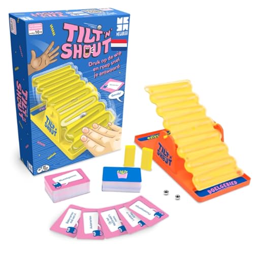 Megableu - TILT 'N' SHOUT – Brettspiel für Kinder ab 8 Jahren - Interaktives Wort- und Reaktionsspiel mit Bascule und Ball-Timer - 2–12 Spieler - Familienspiel und Partyspiel - Niederländische Version Megableu - TILT 'N' SHOUT – Brettspiel für Kinder ab 8 Jahren - Interaktives Wort- und Reaktionsspiel mit Bascule und Ball-Timer - 2–12 Spieler - Familienspiel und Partyspiel - Niederländische Version von Megableu