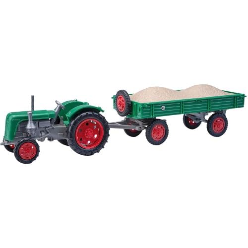 Mehlhose Traktor Famulus Anhänger Kiesladung | Landwirtschafsmodell 1:87#210110112 von Mehlhose