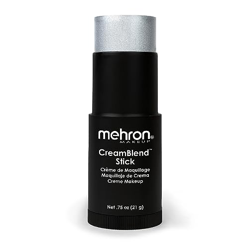 Mehron Make-up CreamBlend Stick | Gesichtsbemalung, Körperbemalung und Grundierungscreme-Make-up | Körperfarbe Stift (Silver) von Mehron