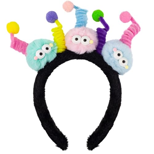 Meiliyizu Dame Pompons Hut Elagant Kopfbedeckung Stirnband Kopfschmuck für Make-up Party Maskeraden Buntes Geburtstagszubehör von Meiliyizu