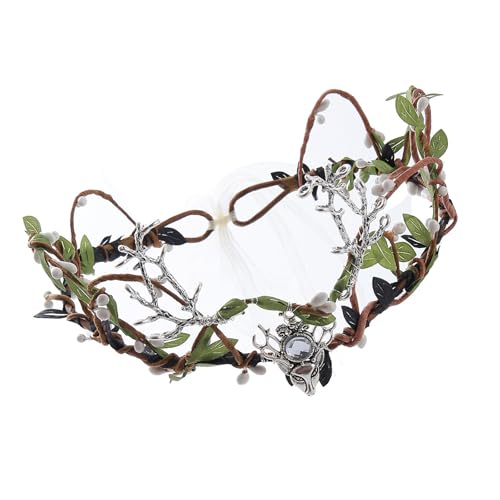 Meiliyizu Feen-Kopfschmuck für Damen, Halloween, Weihnachten, Hochzeit, Blatt, Kreis, Feen-Kopfschmuck von Meiliyizu