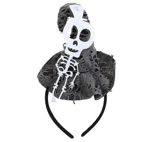 Meiliyizu Halloween zerrissener Hexenhut Kopfschmuck Stirnband Spinnen Skelett Fang Haarreifen Haarstyling-Werkzeug von Meiliyizu