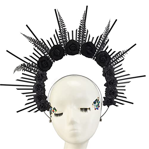 Meiliyizu HaloCrown Stirnband Kopfschmuck HaloCrown Kopfschmuck Kopfschmuck Goth Blume Stirnband von Meiliyizu