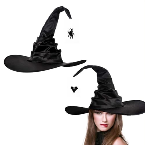 Meiliyizu Hexenhüte, Halloween-Kostüm, Zubehör für Halloween, Party-Dekorationen, Hut mit elegantem Anhänger für Maskerade, 2 Stück von Meiliyizu