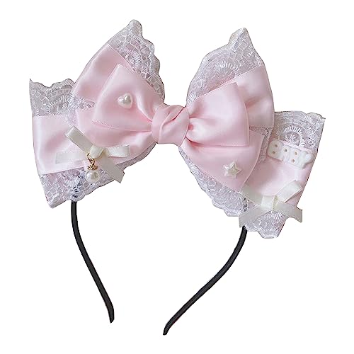 Meiliyizu Lovely LolitaStyle Bowknot Stirnband Anime Spitze Stirnband Anime Dienstmädchen Kostüm Kopfschmuck weiblich Mädchen Cosplay Kopfbedeckung Requisiten von Meiliyizu