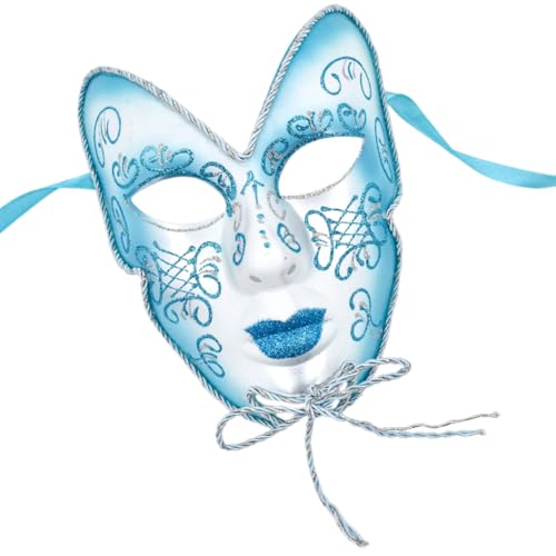 Meiliyizu Maskerade, handbemalt, Vollgesicht, für Damen und Herren, Maskerade, Halloween-Partys, Maskerade, Kostüm-Zubehör von Meiliyizu