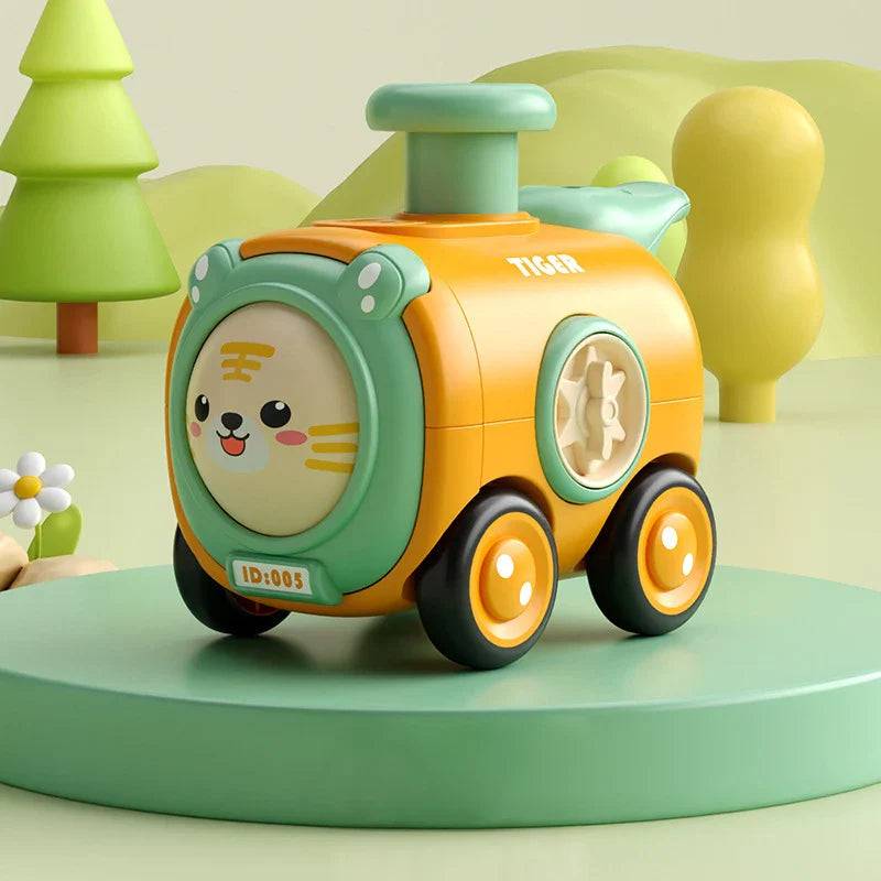 Animal Train™ - Pfeifende Zugabenteuer - Spielzeugeisenbahn Tiger | Pädagogisches Holzspielzeug von Mein Kleines Baby