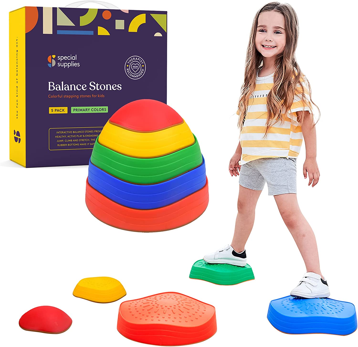 Balance Stones™ | Optimal balancieren - Stapelbare Steine | Pädagogisches Holzspielzeug von Mein Kleines Baby