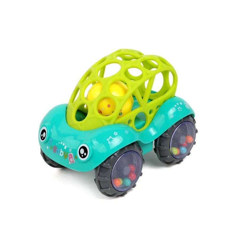 Ball Car™ - Rollender Rasselspaß - Spielzeugauto Grün | Pädagogisches Holzspielzeug von Mein Kleines Baby