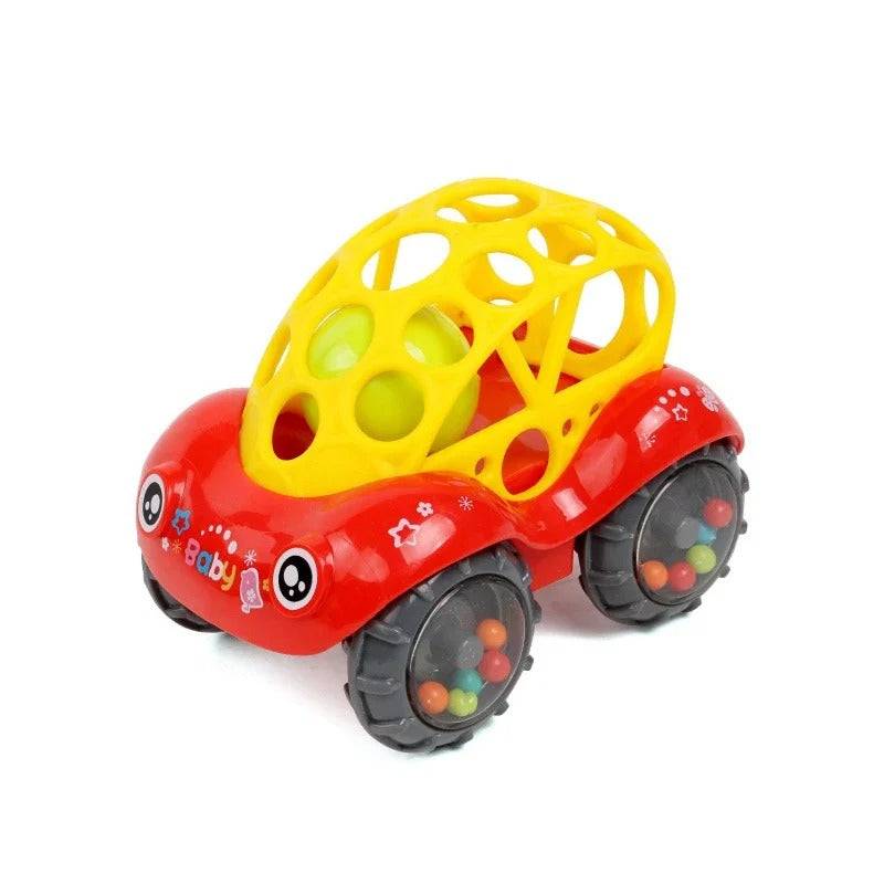 Ball Car™ - Rollender Rasselspaß - Spielzeugauto Rot | Pädagogisches Holzspielzeug von Mein Kleines Baby