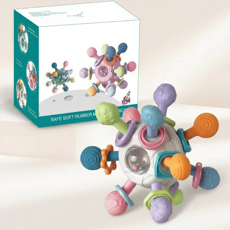 CalmChew– Weich&sicher– 3-in-1-Silikon-Beißring Weiß | Pädagogisches Holzspielzeug CalmChew– Weich&sicher– 3-in-1-Silikon-Beißring Weiß | Pädagogisches Holzspielzeug von Mein Kleines Baby